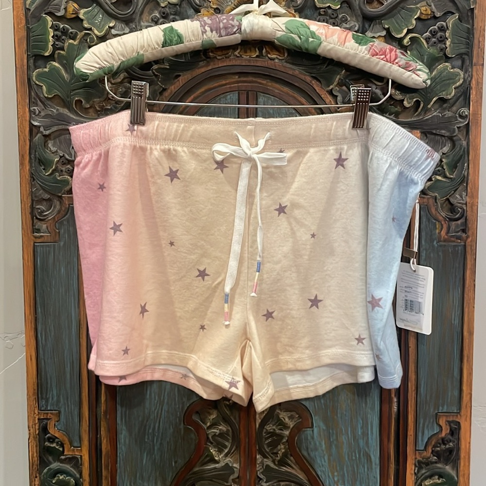 P.J. Salvage Peachy Party Lounge Shorts in Tie Dye Stars Multi SZ S NWT